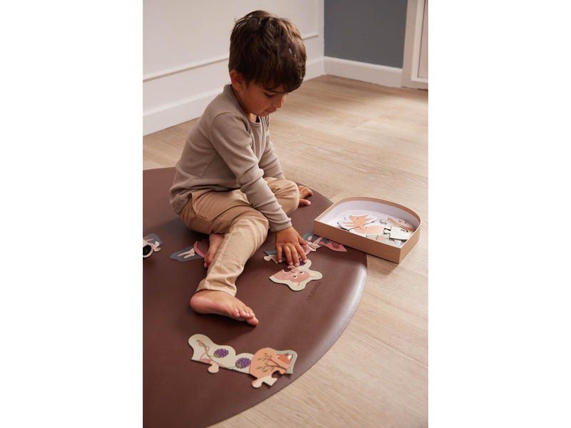 Filibabba Anti-slip floormat - recycled PU leather - Brown
