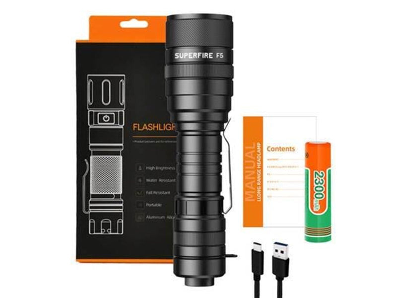 Superfire Flashlight  F5 1100lm USB