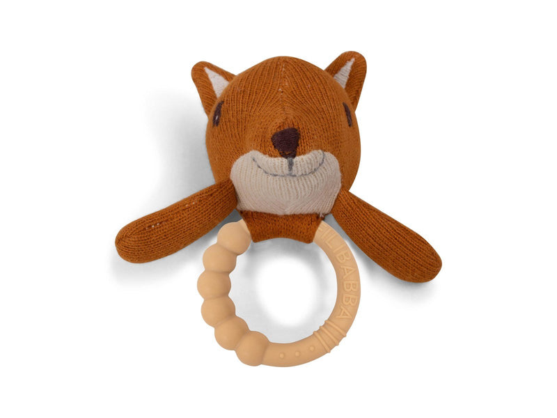 Filibabba Rattle w. Silicone teether - Freya the fox