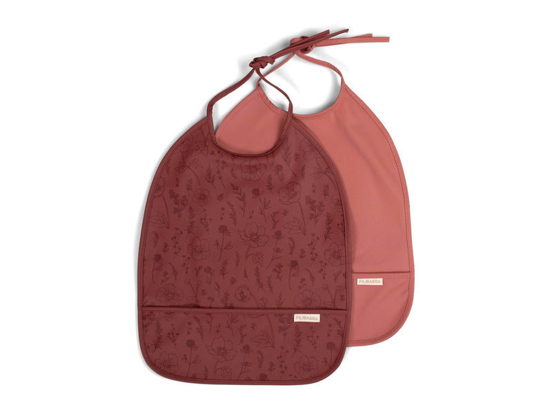 Filibabba Bib with ties 2-pack - Fall Flowers