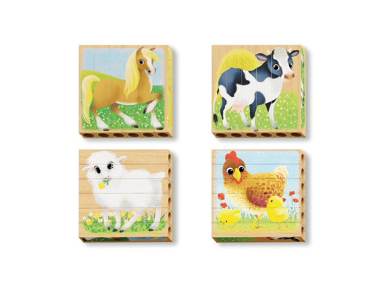 Quercetti PlayBio Four Wooden Puzzles: Farm Animals