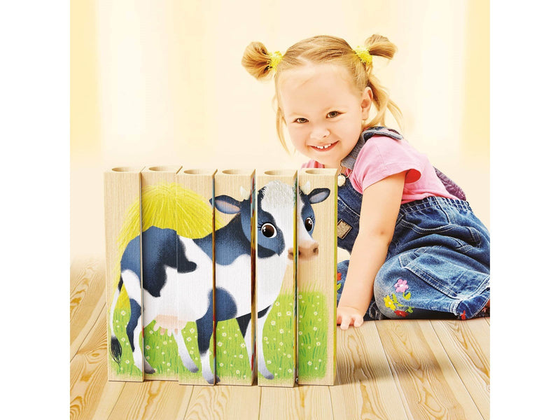 Quercetti PlayBio Four Wooden Puzzles: Farm Animals