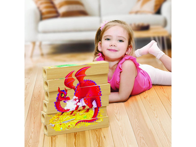 Quercetti PlayBio Four Wooden Puzzles: Fantastic Animals