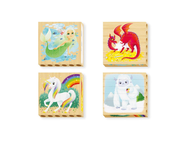 Quercetti PlayBio Four Wooden Puzzles: Fantastic Animals