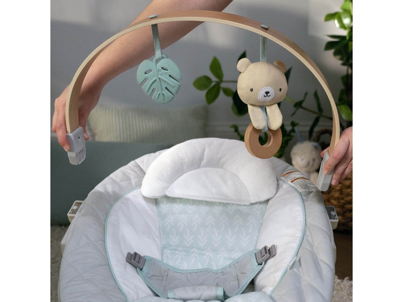Ingenuity Cozy Spot Bouncer with Wood Toy Bar