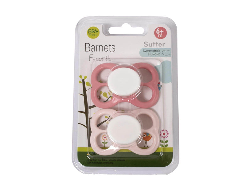 Barnets Favorit 2 pak luftsutter silikone 6+ mdr. - Rosa/Lyserød
