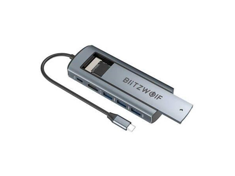 BlitzWolf USB hub 6in1 Silver USB-Hubs - 6 - Grau