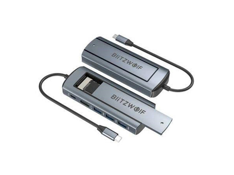 BlitzWolf USB hub 6in1 Silver USB-Hubs - 6 - Grau