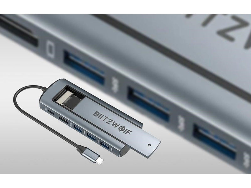 BlitzWolf USB hub 6in1 Silver USB-Hubs - 6 - Grau