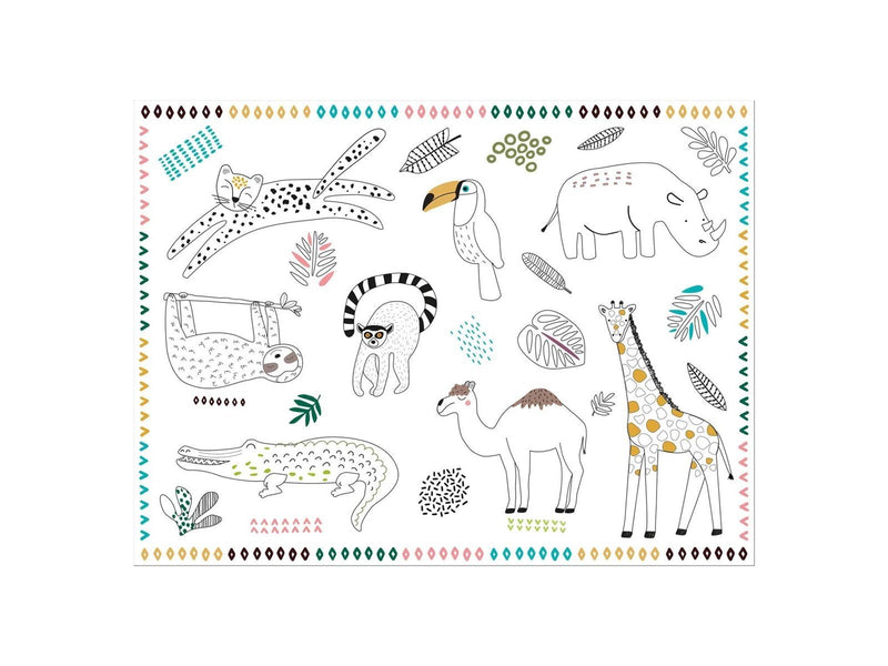 Folat BV Colorable Placemats Wild Animals 6 pcs.