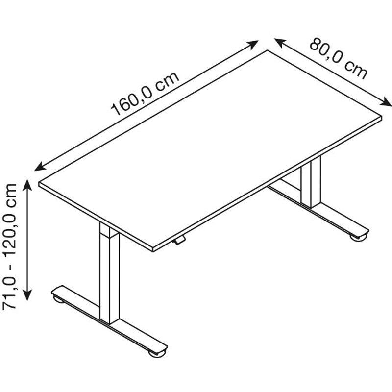 HAMMERBACHER elektrisch höhenverstellbarer Schreibtisch VXMST16/E/S eiche