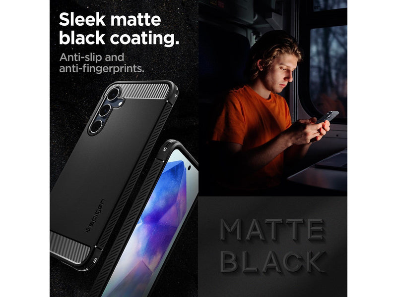 Spigen Rugged Armor - matte black - Samsung Galaxy A55