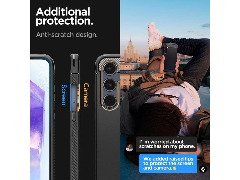Spigen Rugged Armor - matte black - Samsung Galaxy A55