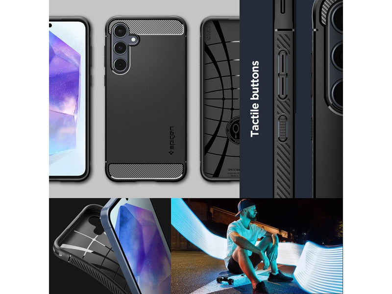 Spigen Rugged Armor - matte black - Samsung Galaxy A55
