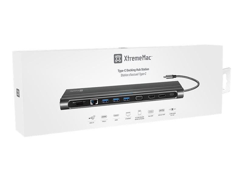 XtremeMac XWH-CDH-13 - docking station - USB-C - VGA HDMI DP - GigE