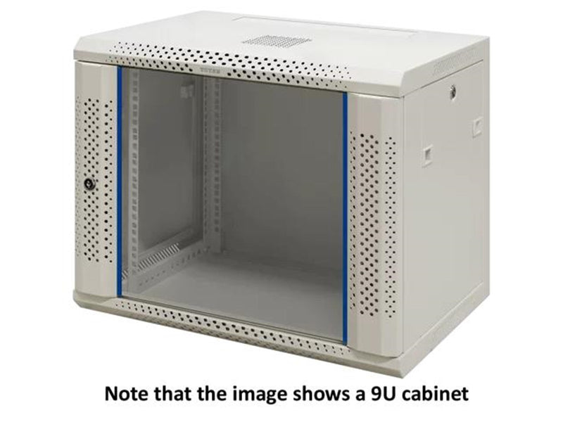 Deltaco 19? wall cabinet 6U 600 × 450 glass door white - Gehäuse - Wall mount - Weiß