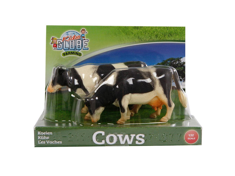 Kids Globe Cow Black/white Standing 1:32 2 pcs