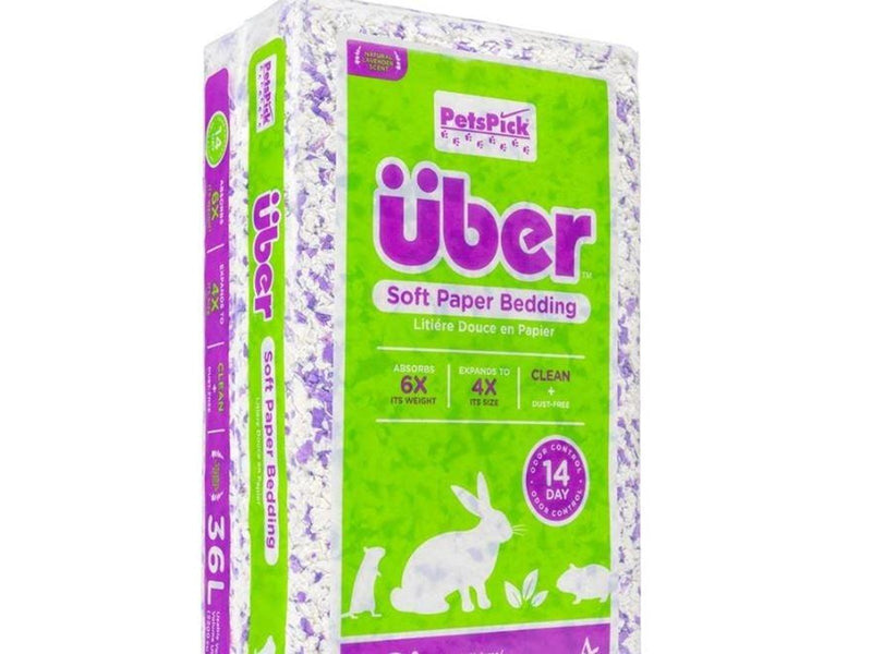 Über - Soft Paper Bedding for Small Animals White purple with lavender 56 ltr - (45053)