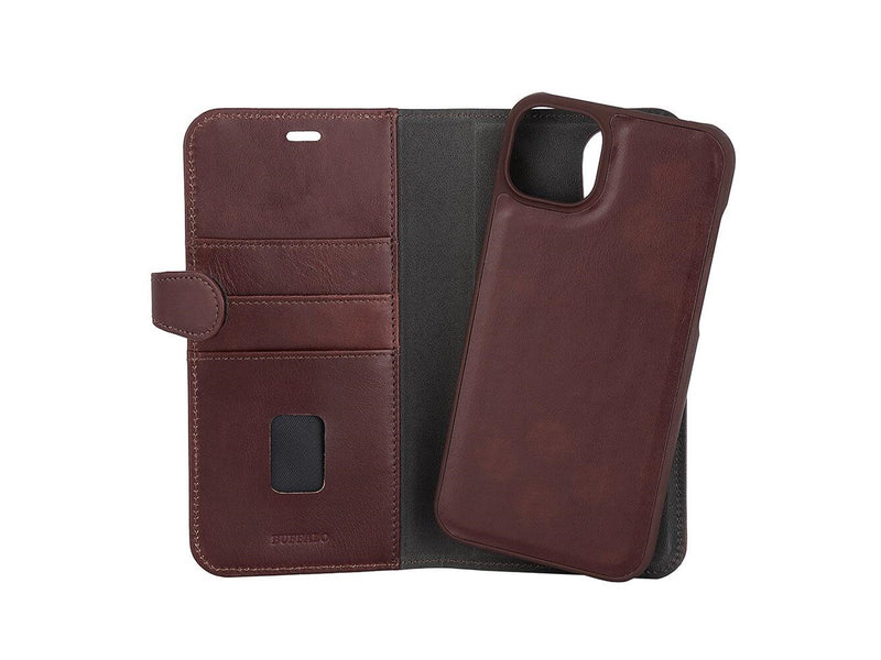 Buffalo Wallet Case 2-i-1 3 Card Brown - iPhone 14 Plus