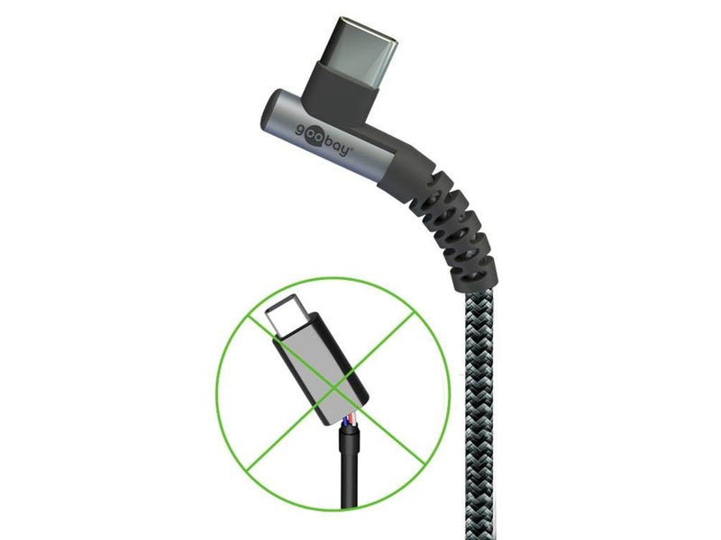 Pro USB-C - USB-C - 90° - Sleeved - 0.5m - Grau