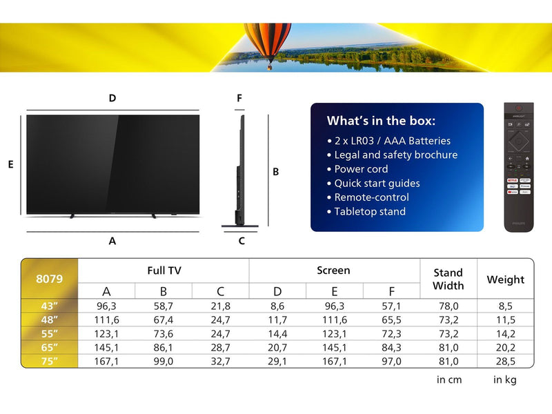 Philips 43" Flachbild TV 43PUS8079/12 - Ambilight LED 4K