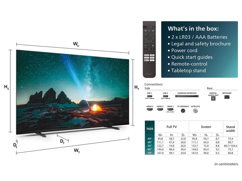 Philips 43" Flachbild TV 43PUS7609/12 LED 4K