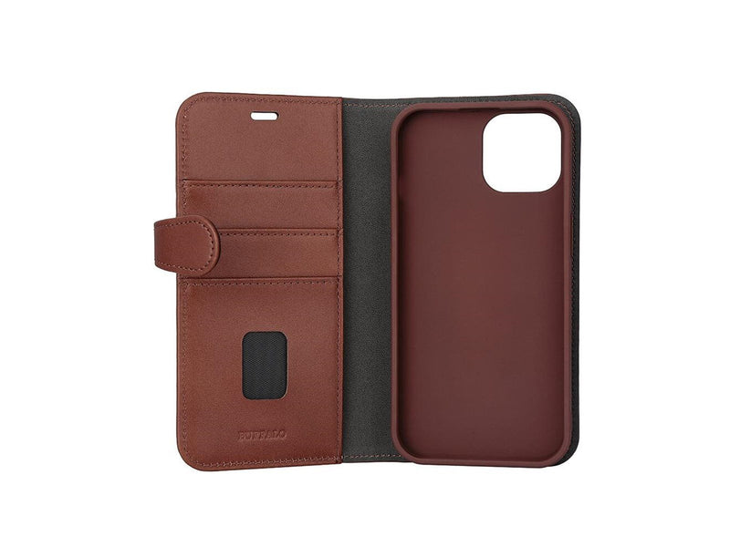 Buffalo Wallet Case 2-in-1 3 Card MagSeries Brown - iPhone 15
