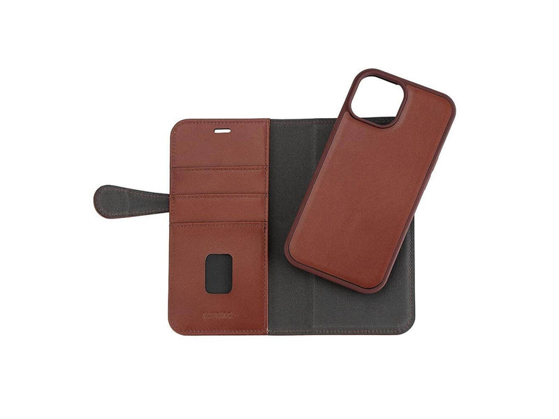 Buffalo Wallet Case 2-in-1 3 Card MagSeries Brown - iPhone 15