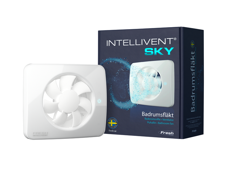 Fresh Intellivent SKY Fan with app control, Ø100 mm, White