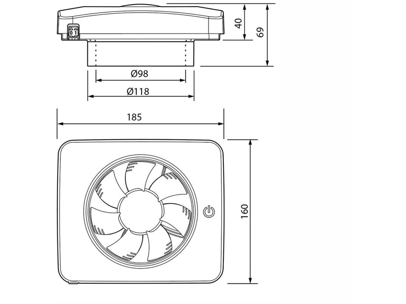 Fresh Intellivent SKY Fan with app control, Ø100 mm, White