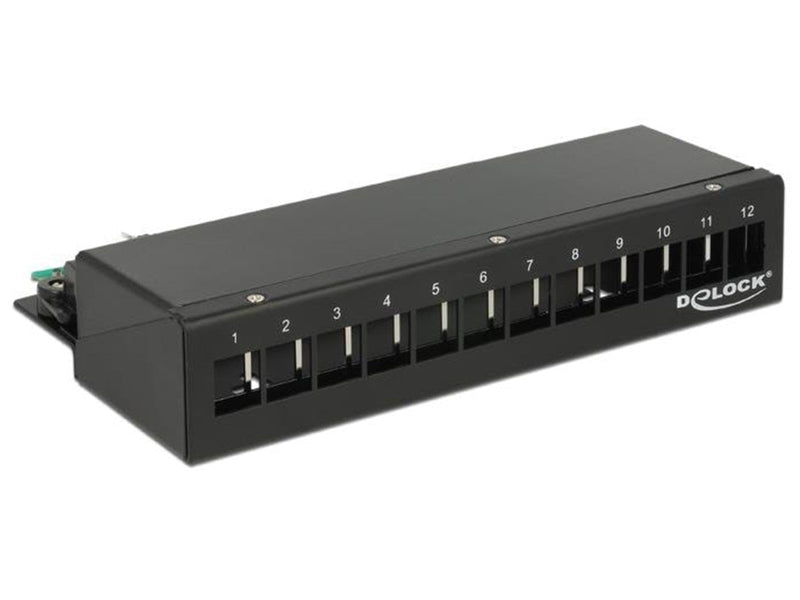 DeLOCK Keystone Desktop Patch Panel 12 Port black