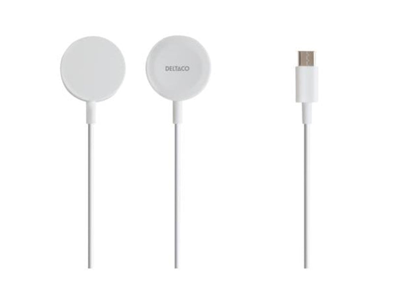 Deltaco AWC-101 Apple Watch charger USB-C 1 m fixed cable