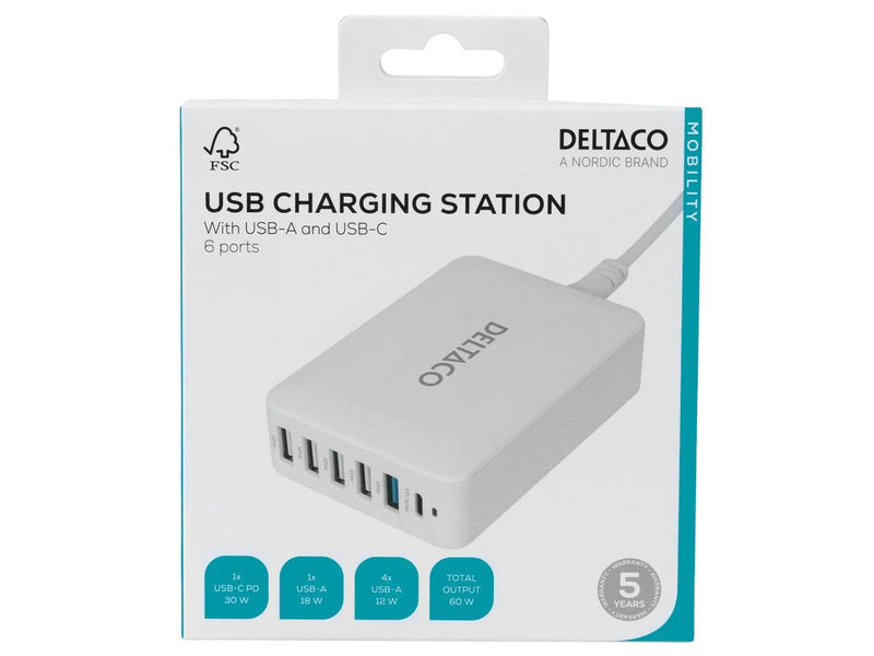 Deltaco USBC-MO100 USB Charging Station