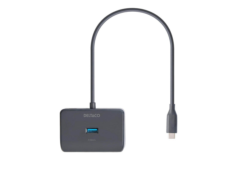 Deltaco HUB203 USB-C USB-Hubs - USB 3.0 - 4 - silber