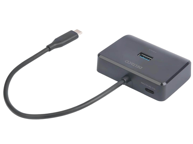 Deltaco HUB203 USB-C USB-Hubs - USB 3.0 - 4 - silber