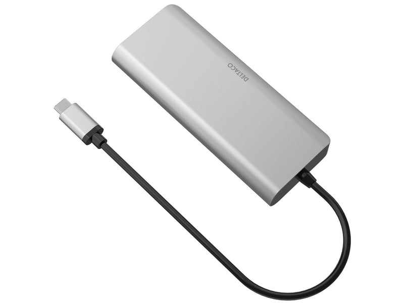 Deltaco USBC-HDMI24 - USB-C docking station 1x HDMI/RJ45/2x USB-A/SD space grey