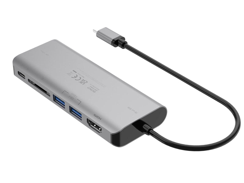 Deltaco USBC-HDMI24 - USB-C docking station 1x HDMI/RJ45/2x USB-A/SD space grey