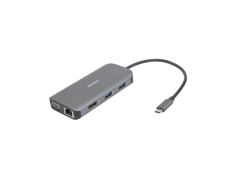 Deltaco USBC-HDMI25 - 9-in-1 USB-C Docking Station