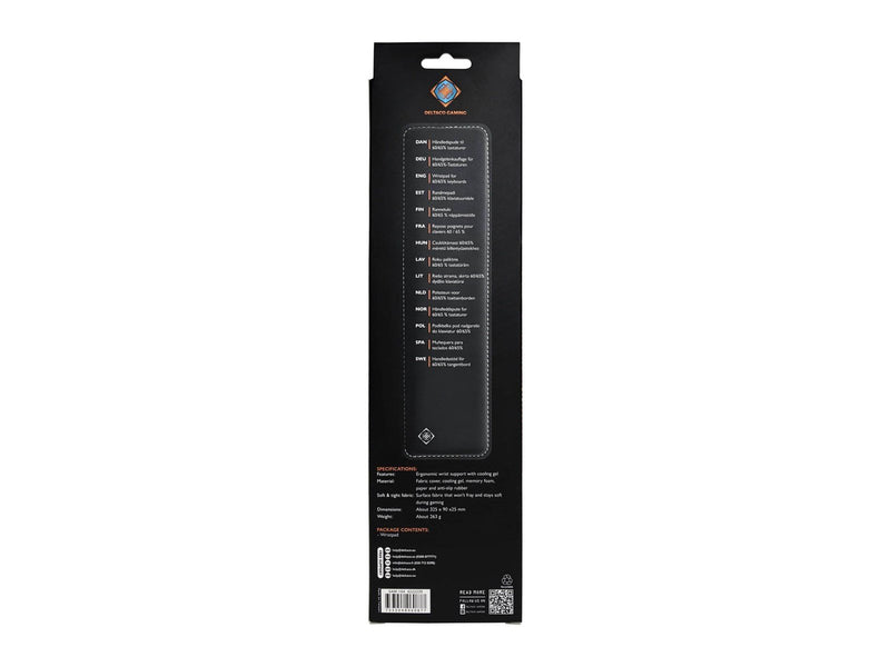 Deltaco GAM-164 Compact wristpad for 60/65% keyboards Black - Handgelenkstütze