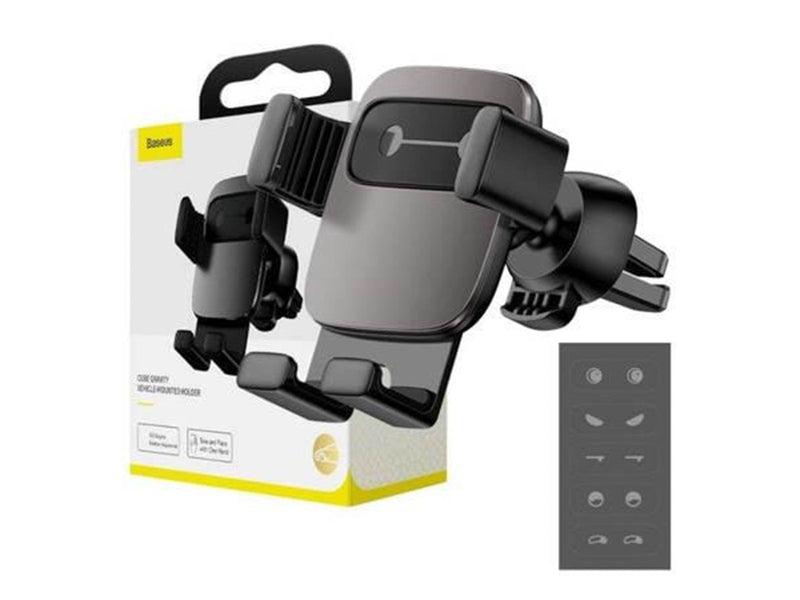 Baseus Cube Gravitational car holder on ventilation grid (Black)