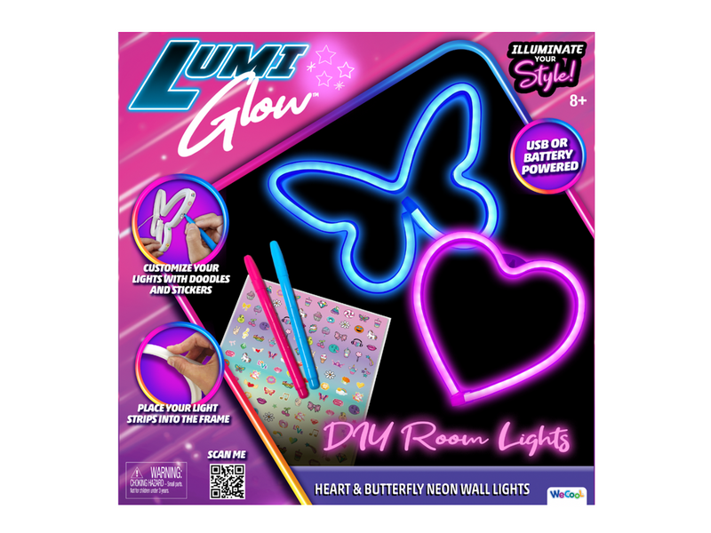 iLY DIY Heart & butterfly neon wall light