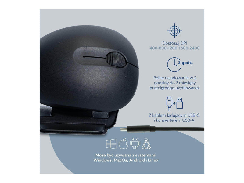 R-Go Tools R-Go Ambidextrous Ergonomic mouse Twister - Vertical mouse (Schwarz)
