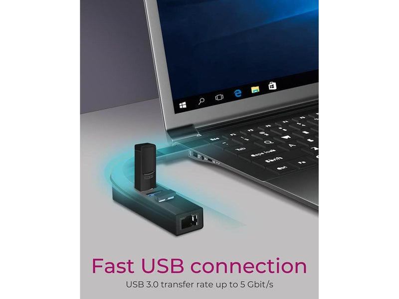 RaidSonic ICY BOX IB-HUB1419-LAN USB-Hubs - USB 3.0 - 3 - Schwarz