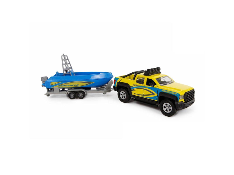 Kids Globe Off-Road Vehicle with Trailer and Boat.