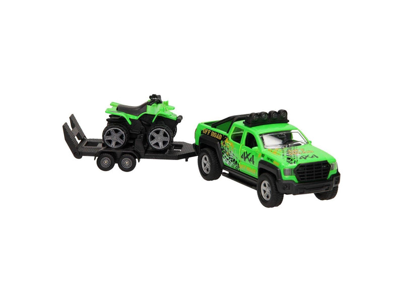 Kids Globe Off-Road Vehicle with Trailer and Quad Light and Sound
