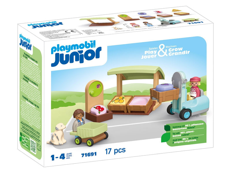Playmobil 1.2.3 - Junior: Organic Market Stall & Forklift