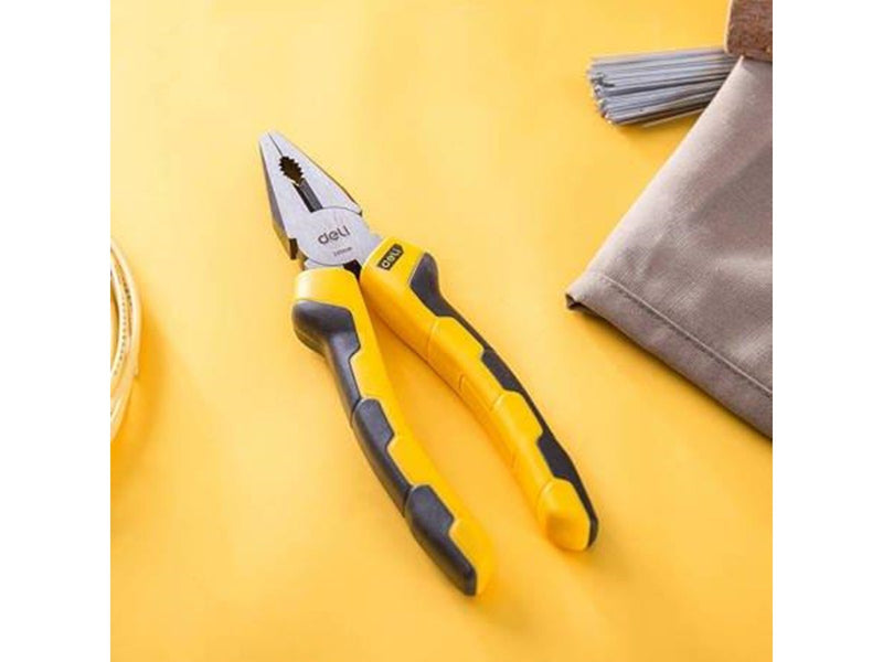 Deli Tools Combination pliers 8"  EDL2008 (yellow)