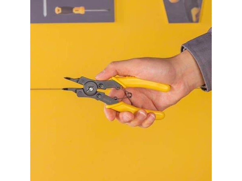 Deli Tools Circlip Pliers 6"  EDL104506 (yellow)
