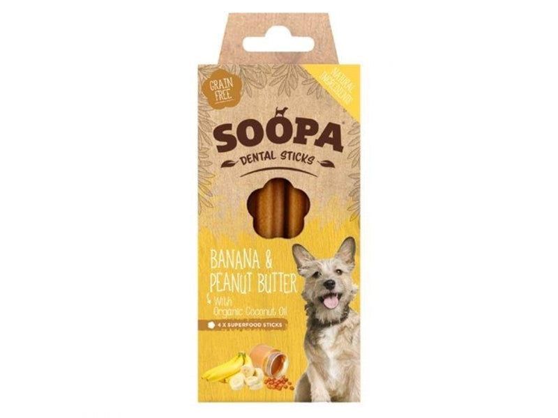 Soopa - Dental Sticks Banana og & Peanut Butter 100g