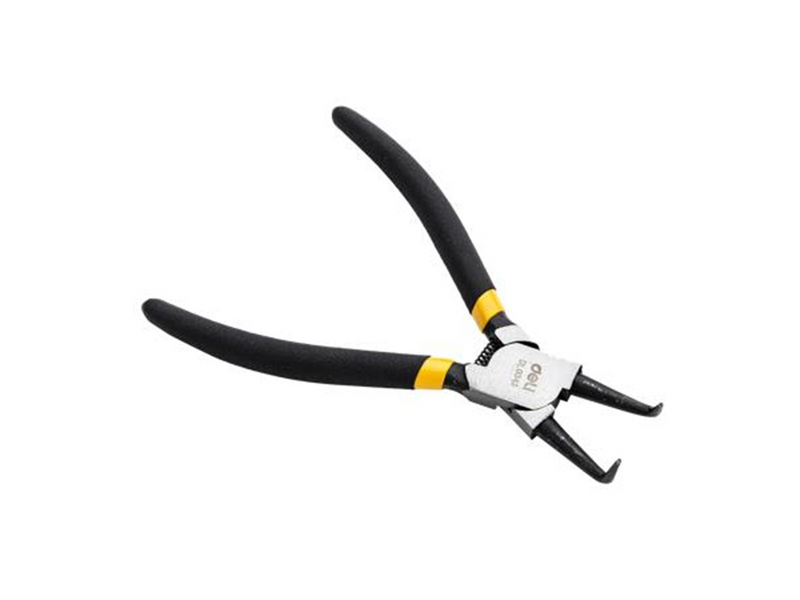 Deli Tools Bent Interior Circlip Pliers 7"  EDL0343 (black)